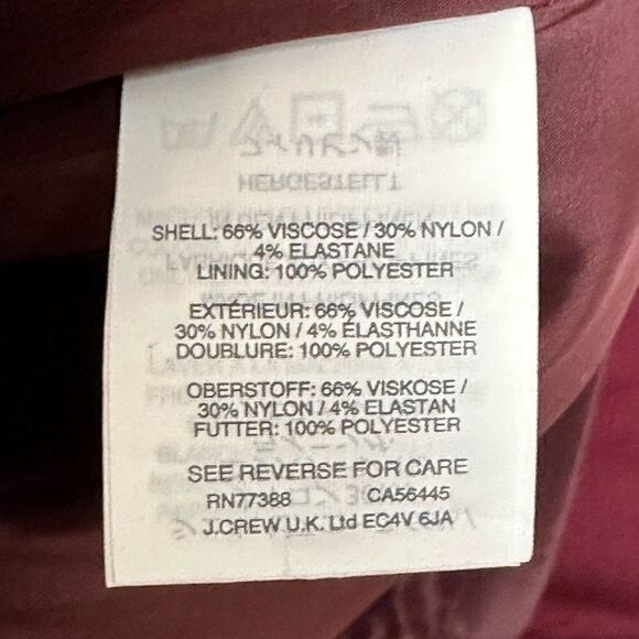 J. Crew Bell Sleeve Sheath Ponte Dress Cranberry Size 2 - Picture 13 of 14